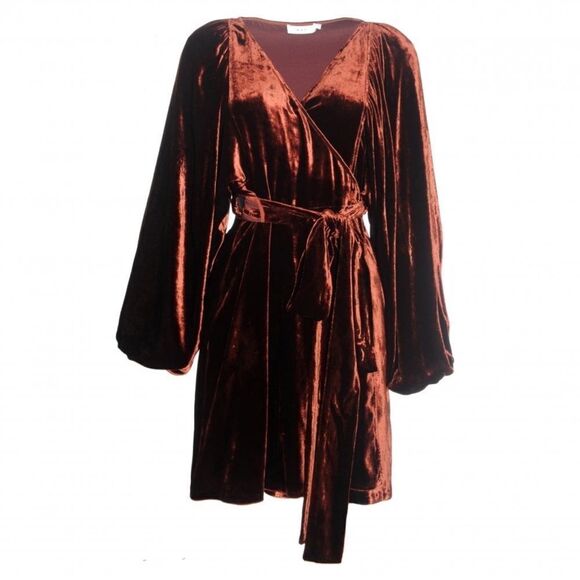 A.L.C Carlo Velvet silk Blend Wrap mini Dress - Picture 8 of 13